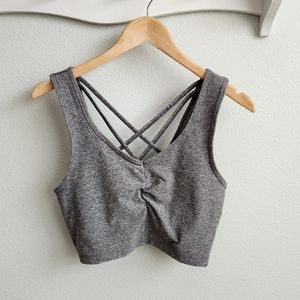 ZELLA gray strappy back sports bra M